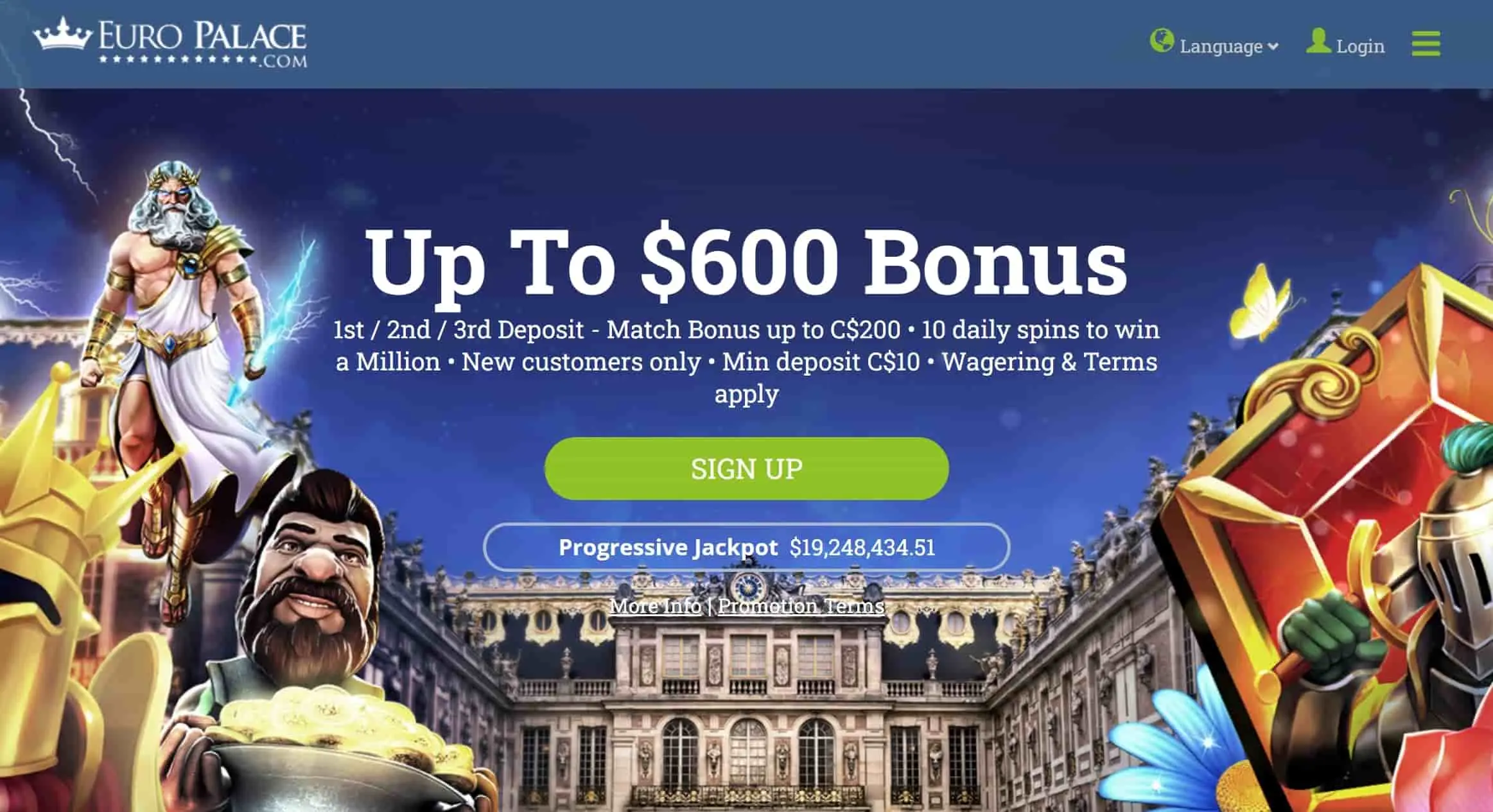 EuroPalace - Best Online Casino Bonus Canada