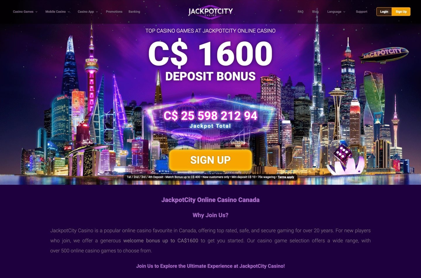 JackpotCity - Best Online Casino Bonus Canada
